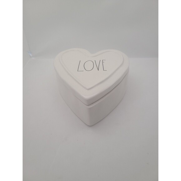Rae Dunn Heart Shaped LOVE Trinket Jewelry Box Container Heart Valentine’s Gift - Picture 4 of 13